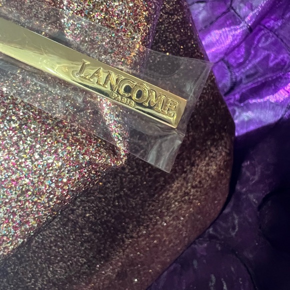 **** SOLD **** NWOT Large Lancôme Makeup Bag Glitter Multicolor - Picture 2 of 5